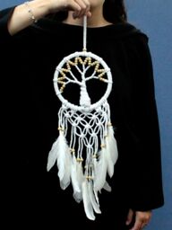 KDMD Tree of Life Dreamcatcher - Pure & Natural 16cm in White - thumbnail 2