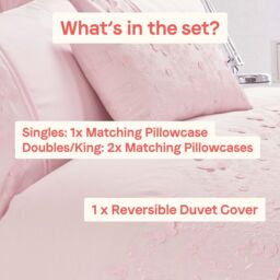 Rapport Home Papillon Polycotton Duvet Cover Set with Pillowcase in Dusty Pink - Size: Super King - thumbnail 4