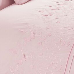 Rapport Home Papillon Polycotton Duvet Cover Set with Pillowcase in Dusty Pink - Size: Super King - thumbnail 2
