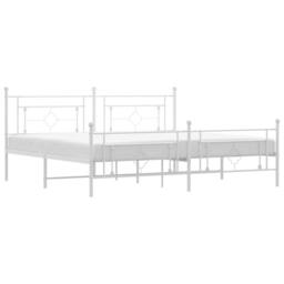 Berkfield Home Metal Bed Frame without Mattress with Footboard White 193x203cm - Size: 193x203 cm - thumbnail 1