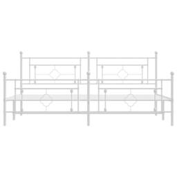 Berkfield Home Metal Bed Frame without Mattress with Footboard White 193x203cm - Size: 193x203 cm - thumbnail 6