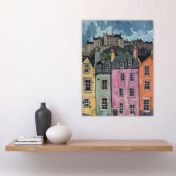 "Artery8 Edinburgh Castle Grassmarket Cityscape Scotland Wall Art Print - Size: W12"" x H16""" - thumbnail 4