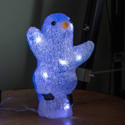 Samuel Alexander 23cm Set of 3 Light up Acrylic Christmas Penguins with 30 Ice White LEDs - thumbnail 9