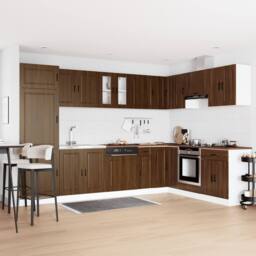 "Berkfield Home Sink Base Cabinet¬†""Porto"" with Sink Brown Oak 80x46x84, 5 cm¬†Engineered Wood" - thumbnail 1