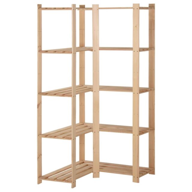Berkfield Home 5-Tier Storage Corner Rack 82.5x82.5x170 cm Solid Pinewood in Brown - image 1