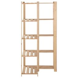 Berkfield Home 5-Tier Storage Corner Rack 82.5x82.5x170 cm Solid Pinewood in Brown - thumbnail 3