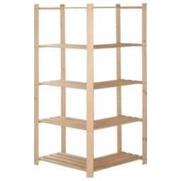 Berkfield Home 5-Tier Storage Corner Rack 82.5x82.5x170 cm Solid Pinewood in Brown - thumbnail 4