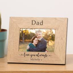 Uniqueful Personalised Love You Always Wood Picture Frame 7 x 5 for Dad in Brown