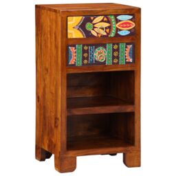 Berkfield Home Telephone Stand Honey Brown 40x35x75 cm Solid Wood Acacia - Size: 40 x 35 x 75 cm - thumbnail 2