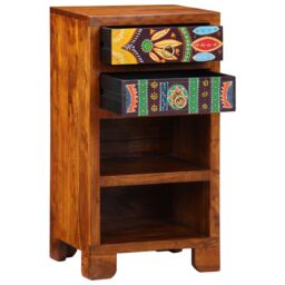 Berkfield Home Telephone Stand Honey Brown 40x35x75 cm Solid Wood Acacia - Size: 40 x 35 x 75 cm - thumbnail 4