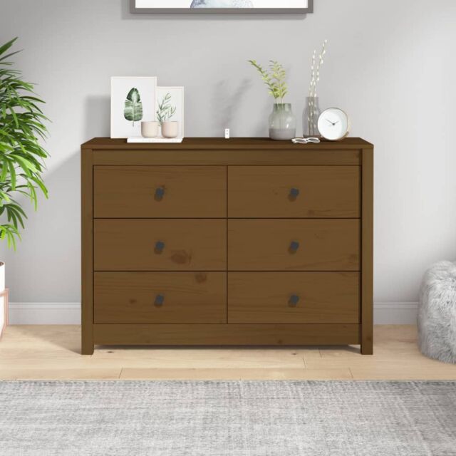 Berkfield Home Side Cabinet Honey Brown 100x40x72 cm Solid Wood Pine - Size: 100 x 40 x 72 cm - image 1