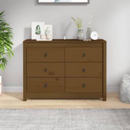 Berkfield Home Side Cabinet Honey Brown 100x40x72 cm Solid Wood Pine - Size: 100 x 40 x 72 cm - thumbnail 1