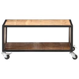 Berkfield Home Coffee Table 70x70x32 cm Solid Acacia Wood in Brown - Size: 70 x 70 x 32 cm - thumbnail 2