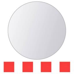 Berkfield Home Decorative 8 pcs Mirror Tiles Round Glass in Silver - thumbnail 1