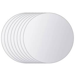 Berkfield Home Decorative 8 pcs Mirror Tiles Round Glass in Silver - thumbnail 3