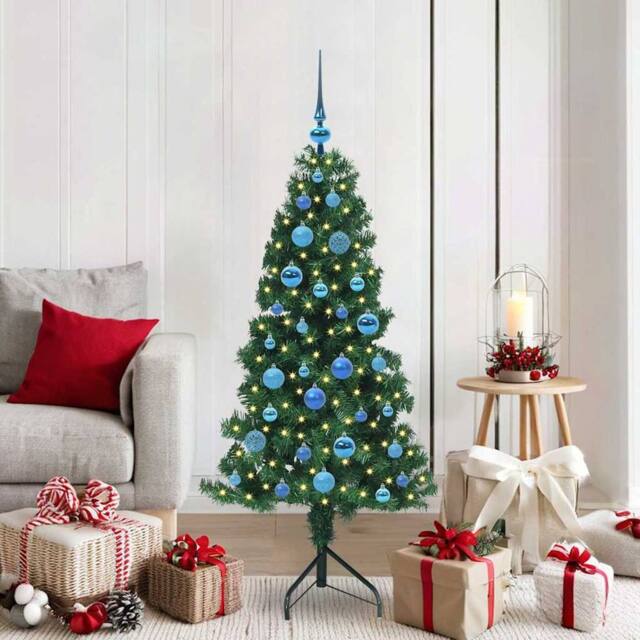 Berkfield Home Corner Artificial Christmas Tree Green 150 cm PVC & Metal - image 1