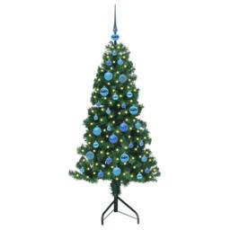 Berkfield Home Corner Artificial Christmas Tree Green 150 cm PVC & Metal - thumbnail 3