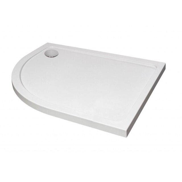 Clifton 1000mm x 800mm OFFSET Quadrant Shower Tray - LEFT- STONE RESIN in White - image 1