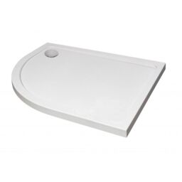 Clifton 1000mm x 800mm OFFSET Quadrant Shower Tray - LEFT- STONE RESIN in White