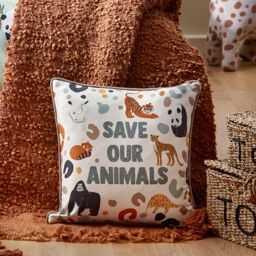 Little Furn . Wildlife Save Our Animals Piped Polyester Filled Cushion - Size: 43 cm x 43 cm - thumbnail 6