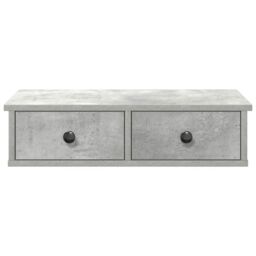 Berkfield Home Wall Shelf with Drawers Concrete Grey 60x25x15 cm Engineered Wood - Size: 60 x 25 x 15 cm - thumbnail 4