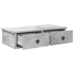 Berkfield Home Wall Shelf with Drawers Concrete Grey 60x25x15 cm Engineered Wood - Size: 60 x 25 x 15 cm - thumbnail 7
