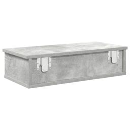 Berkfield Home Wall Shelf with Drawers Concrete Grey 60x25x15 cm Engineered Wood - Size: 60 x 25 x 15 cm - thumbnail 6