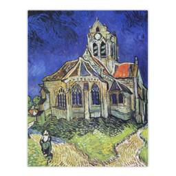 "Artery8 The Church at Auvers Oil Painting Van Gogh Wall Art Print Poster in Blue - Size: W18"" x H24""" - thumbnail 1