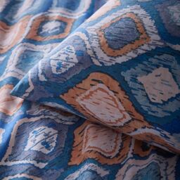 Portfolio Home Tangiers Geometric Duvet Cover Quilt Set with Pillowcase in Blue - Size: Super King - thumbnail 2