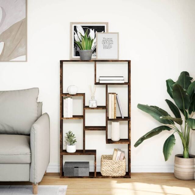 Berkfield Home Durable Bookcase Smoked Oak 72x20x120 cm Engineered Wood in Brown - Size: 72 x 20 x 120 cm - image 1