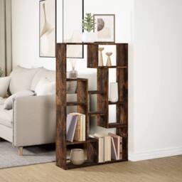 Berkfield Home Durable Bookcase Smoked Oak 72x20x120 cm Engineered Wood in Brown - Size: 72 x 20 x 120 cm - thumbnail 4