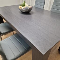 KOSY KOALA Dining Table & 4 Chairs Modern Dining Table Set With 4 Grey Chairs Dining Room Furniture in Brown - thumbnail 6