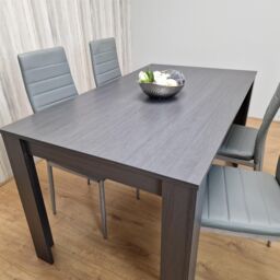 KOSY KOALA Dining Table & 4 Chairs Modern Dining Table Set With 4 Grey Chairs Dining Room Furniture in Brown - thumbnail 4