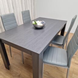 KOSY KOALA Dining Table & 4 Chairs Modern Dining Table Set With 4 Grey Chairs Dining Room Furniture in Brown - thumbnail 2