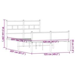 Berkfield Home Bed Frame without Mattress Brown Oak 120x200 cm Engineered Wood - Size: Small Double - thumbnail 9