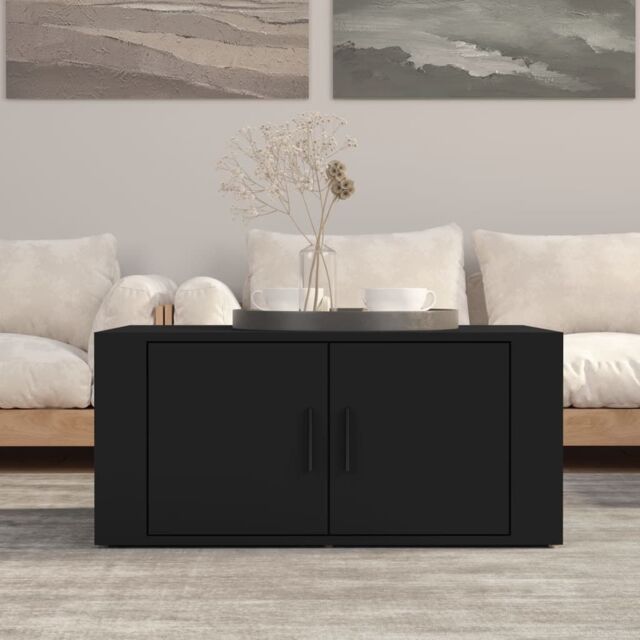 Berkfield Home Coffee Table Black 80x50x36 cm Engineered Wood - Size: 80 x 50 x 36 cm - image 1
