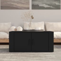 Berkfield Home Coffee Table Black 80x50x36 cm Engineered Wood - Size: 80 x 50 x 36 cm - thumbnail 1