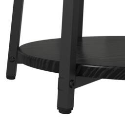 Berkfield Home Side Table Set of 2 - Black Oak Engineered Wood & Metal - thumbnail 8