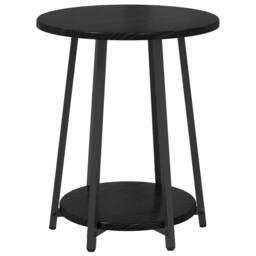 Berkfield Home Side Table Set of 2 - Black Oak Engineered Wood & Metal - thumbnail 6