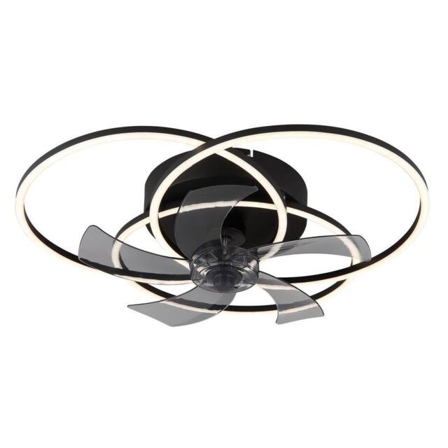 Netlighting Alia Ceiling Fan Black 7 Blade 3x LED Dimmable 3000-6500K Remote - image 1