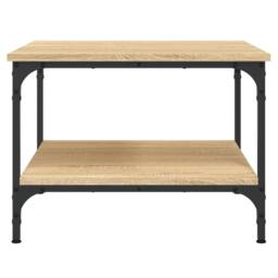 Berkfield Home Coffee Table Sonoma Oak 55x55x40 cm Engineered Wood in Light Brown - Size: 55 x 55 x 40 cm - thumbnail 4
