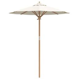 Berkfield Home Elegant Cream White Garden Umbrella 180x230 cm Bamboo - thumbnail 4