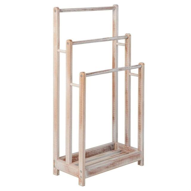 KORVIXA 3-Tier Wooden Towel Rack Free-Standing in Beige - Size: 60 cm x 100 cm - image 1