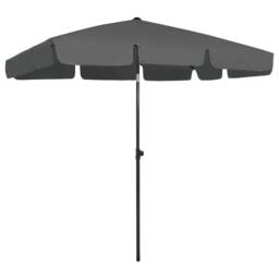 Berkfield Home Beach Umbrella Anthracite 200x125 cm in Dark Grey - thumbnail 2