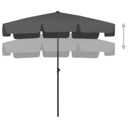 Berkfield Home Beach Umbrella Anthracite 200x125 cm in Dark Grey - thumbnail 3