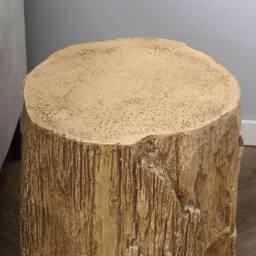 Havendro Tree Stump Side Table Round Concrete End Table in Brown - thumbnail 3