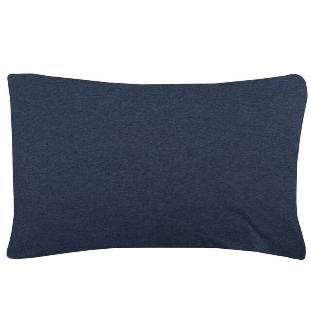 Smart Living Jersey Melange Polycotton Luxury Fitted Bedsheet or Pillowcase Pair in Dark Blue - Size: Standard Pillow Case - image 1