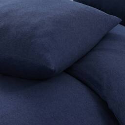 Smart Living Jersey Melange Polycotton Luxury Fitted Bedsheet or Pillowcase Pair in Dark Blue - Size: Standard Pillow Case - thumbnail 2