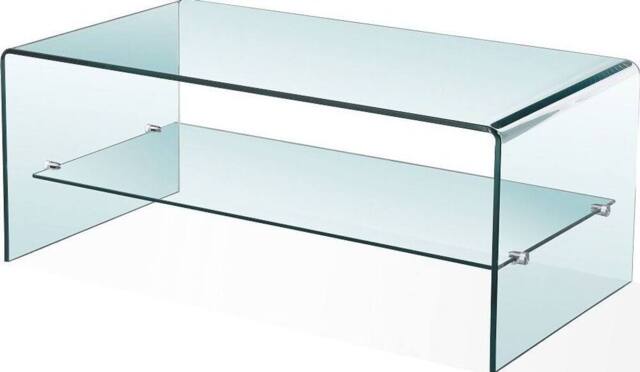 Thats Furniture Luna Clear Glass Coffee Table with Shelf - image 1