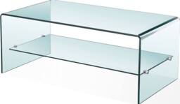 Thats Furniture Luna Clear Glass Coffee Table with Shelf